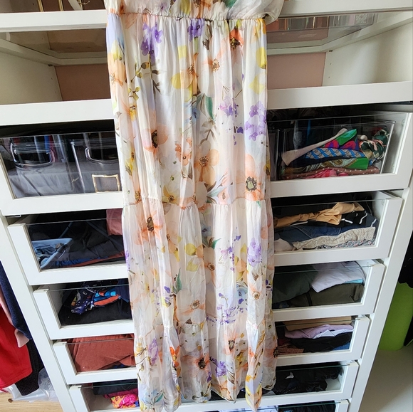 Lara Guidotti Silk blend floral maxi tiered dress made in Italy - Picture 5 of 5